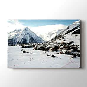 Karlı Kasaba Tablosu | Deniz Manzaralı Tablolar