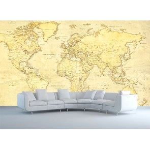 Antik Dünya Haritası Görseli - Resimli Duvar Kağıdı Modeli