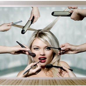 Yüz Bakımı 3 Boyutlu Kuaför Duvar Kağıdı