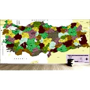 Türkiye İller ve İlçeler 3 Boyutlu Resimli Duvar Kağıdı