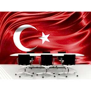 Ay Yıldızlı Bayrak 3 Boyutlu Duvar Kağıdı