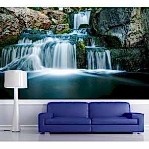 Şelale Kayalıkları 3 Boyutlu Duvar Kağıdı