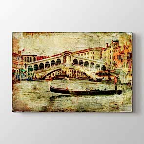 Venedik Rialto Köprüsü - Yağlı Boya Duvar Dekor Kanvas Tablo