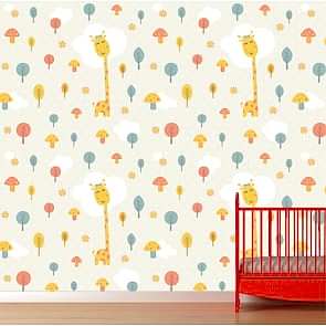 Zürafanın Dünyası - 3D Çocuk ve Bebek Odası Duvar Kağıdı Uygulama
