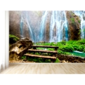 Şelale Manzarası - 3 Boyutlu Duvar Kağıdı