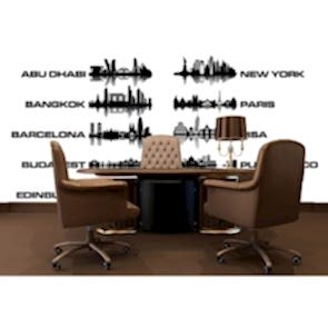 Silüetler 3 Boyutlu Duvar Kağıdı Modeli