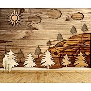 Ahşap Orman - 3D Duvar Kağıdı Uygulama