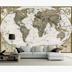 Dekoratif Dünya Haritası Duvar Kağıdı Önizleme