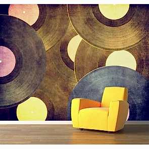 Eski Plaklar - Müzik Temalı Duvar Kağıdı Modeli