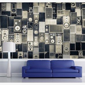 Hoparlör Cümbüşü Müzik Temalı Duvar Kağıdı Modeli