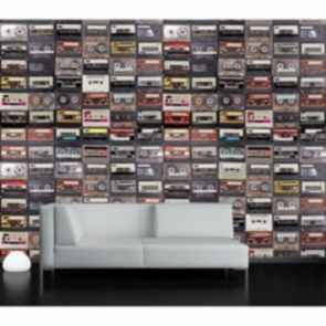 Kaset Dönemi Müzik Temalı Duvar Kağıdı Modeli