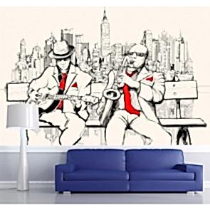 Sokakta Blues Müzik ve Jazz Duvar Kağıdı Modeli
