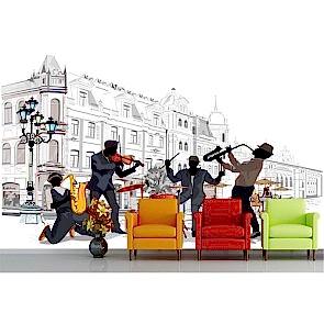 Sokak Müziği - Müzik ve Dans Duvar Kağıdı Modeli