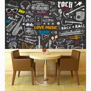 Müzik Odası - Müzik Temalı Duvar Kağıdı Modeli