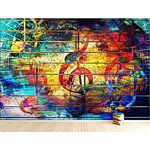 Renkli Müzikal - Müzik Temalı ve Müzik Odası Duvar Kağıdı Uygulama