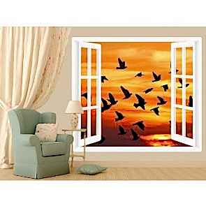 Penceredeki Kuşlar Duvar Kağıdı Önizleme