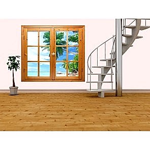 Pencereden Deniz Manzaralı Duvar Kağıdı Önizleme