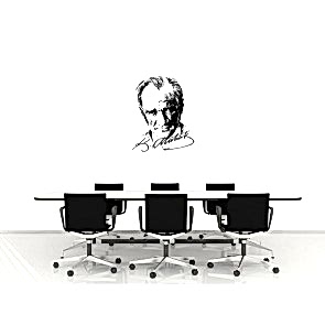 Atatürk İmzalı Portre - Resimli Duvar Dekorasyonu