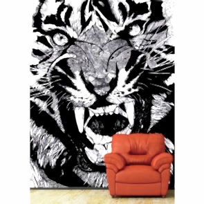 Vahşi Bakış 3 Boyutlu Aslan Resimli Duvar Kağıdı Önizleme