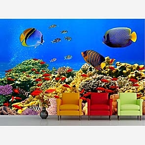 Sualtı Yaşamı - Resimli Duvar Dekorasyonu