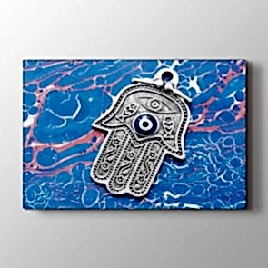 Fatimanın Eli ve Ebru Tablosu Kanvas Tablo Modeli