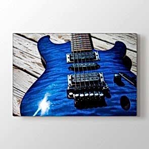 Mavi Gitar Tablosu Kanvas Tablo Modeli