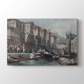 Kayıklar Demir Atmış Tablosu - Kanvas Tablo Yapımı