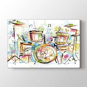 Renkli Davul Tablosu | Müzik ve Enstrüman Tabloları - halicikmazlari.shop