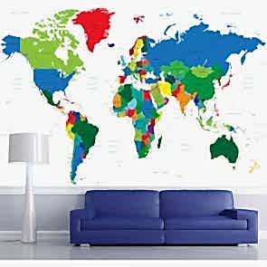 Ofis İçin Dünya Haritası - Harita Duvar Kağıdı Modeli