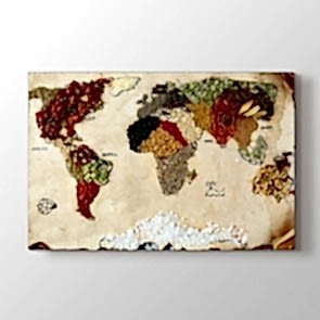 Kuruyemiş ve Baharatlardan Dünya Tablosu | Dünya Haritası Tablosu