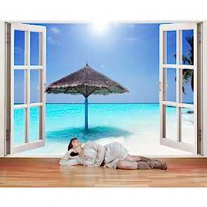 Penceremden Maldivler - Pencere Manzaralı Duvar Kağıdı Uygulama