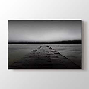 Siyah Beyaz İskele Tablosu | Deniz Manzaralı Tablolar