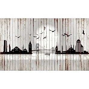 Tahta Duvarda İstanbul Silüeti