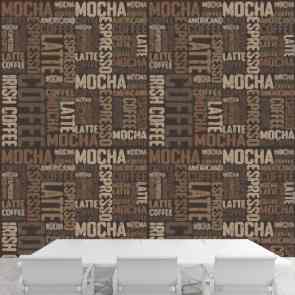 Kahve Tipografi Kafe ve Restoran Duvar Kağıdı Modeli