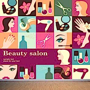 Güzellik Salonu 3 Boyutlu Özel Duvar Kağıdı