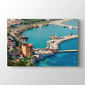 Alanya Marina ve Kızıl Kule Tablosu | Türkiyeden Tablolar
