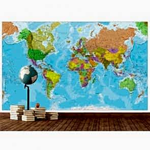 Dekorasyon için Dünya Haritası - Duvar Kağıdı Modeli