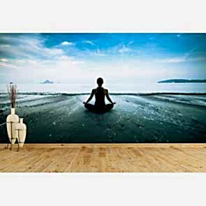 Yoga Rutini Özel 3D Duvar Kağıdı Modeli