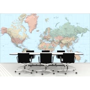 Koyu Renklerde Dünya Haritası