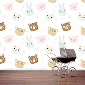 Sevimli Dostlar - 3D Çocuk ve Bebek Odası Duvar Kağıdı Uygulama