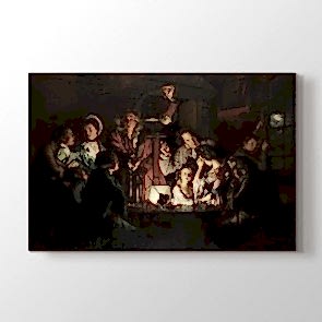 An Experiment On A Bird - Yağlı Boya Kanvas Tablo Modeli