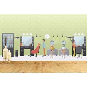 Kuaför Salonu İçin Özel 3D Duvar Kağıdı Modeli