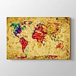 Bir Sanat Eseri Olarak Dünya Tablosu | Harita Kanvas Tablo