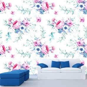 Gül Kokusu 3 Boyutlu Çiçek Desenli Çiçekli Duvar Kağıdı