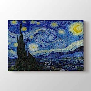 Starry Night - Yağlı Boya Duvar Dekor Kanvas Tablo