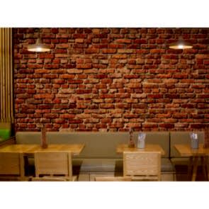Kırmızı Tuğlalar - Taş Duvar Kağıdı Uygulama
