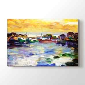 Kulübeler - Yağlı Boya Duvar Tablosu Modeli