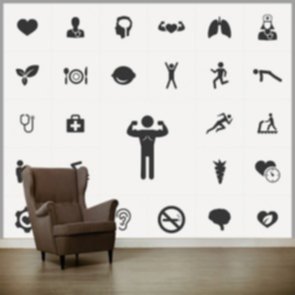 Sağlıklı Yaşam 3 Boyutlu Duvar Kağıdı Modeli