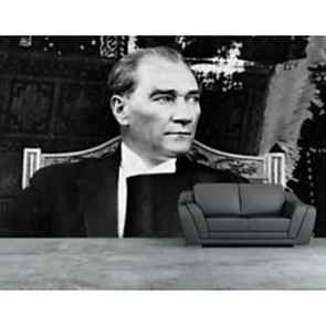 Nostaljik Atatürk Resmi 3 Boyutlu Resimli Duvar Kağıdı