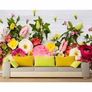 Çiçek Sergisi Çiçek Desenli Duvar Kağıdı Modeli